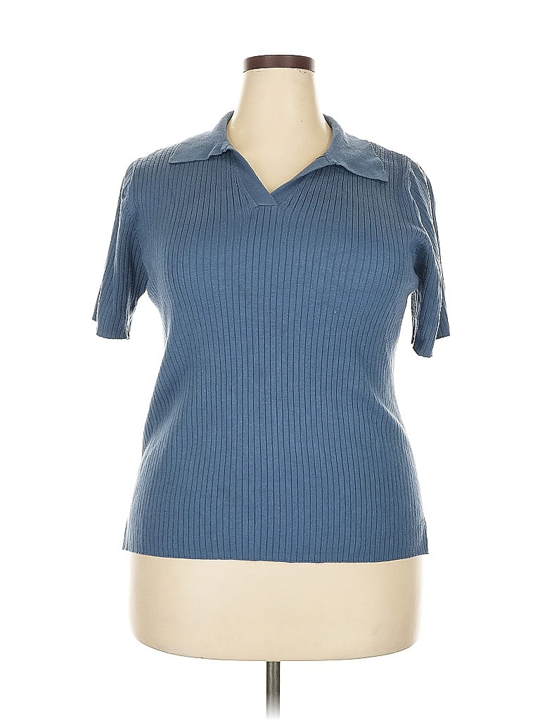 White Stag Blue Short Sleeve Top Size 18 - photo 1