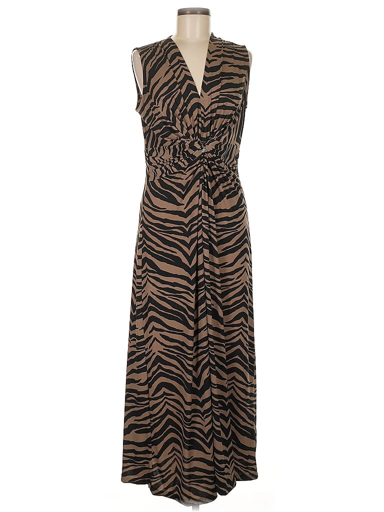 IMAN Animal Print Brown Casual Dress Size M - photo 1
