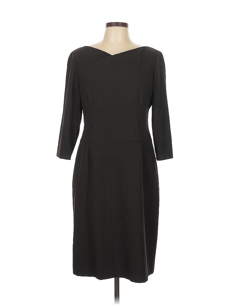 Tahari by ASL Solid Black Casual Dress Size 10 - photo 1