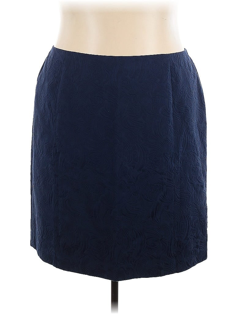 Talbots Solid Blue Formal Skirt Size 24 - photo 1