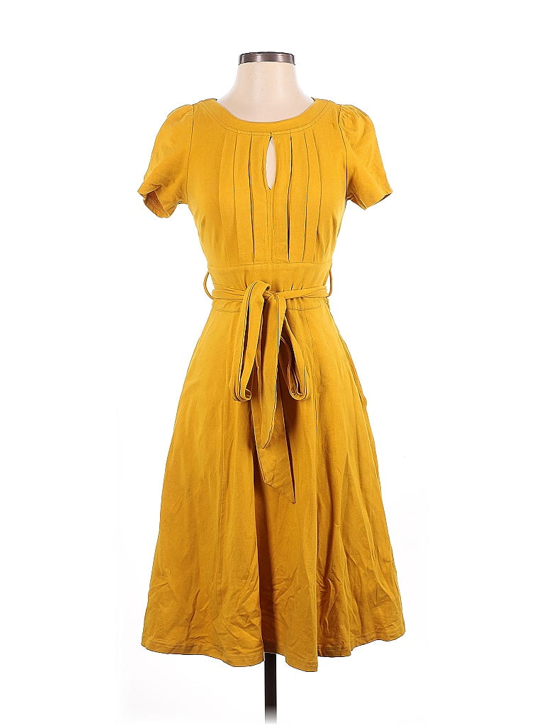 eShakti Yellow Casual Dress Size XS - photo 1
