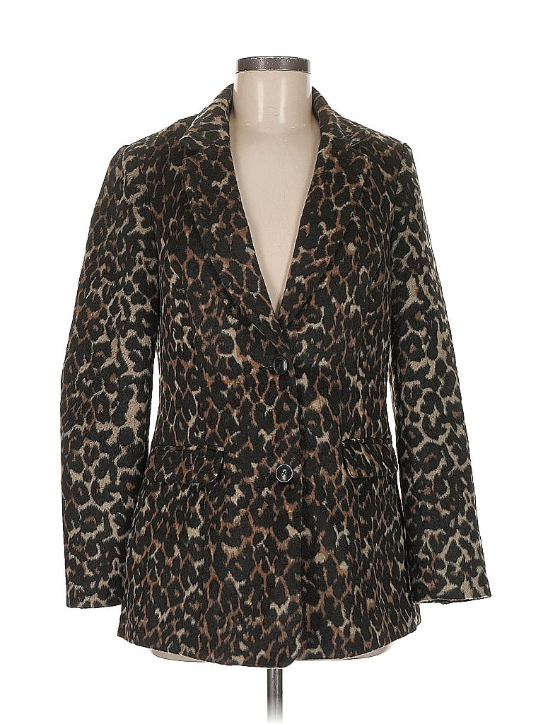 Saylor Animal Print Brown Blazer Size M - photo 1