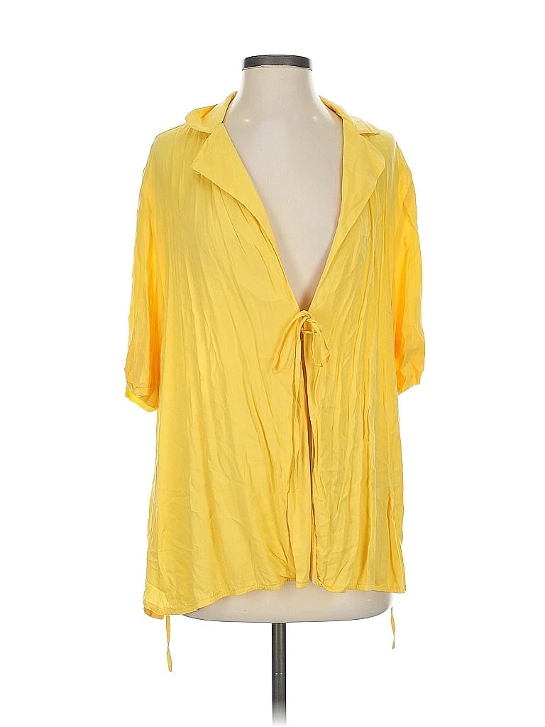 Pre-owned Lmnd Short Sleeve Blouse In Yellow