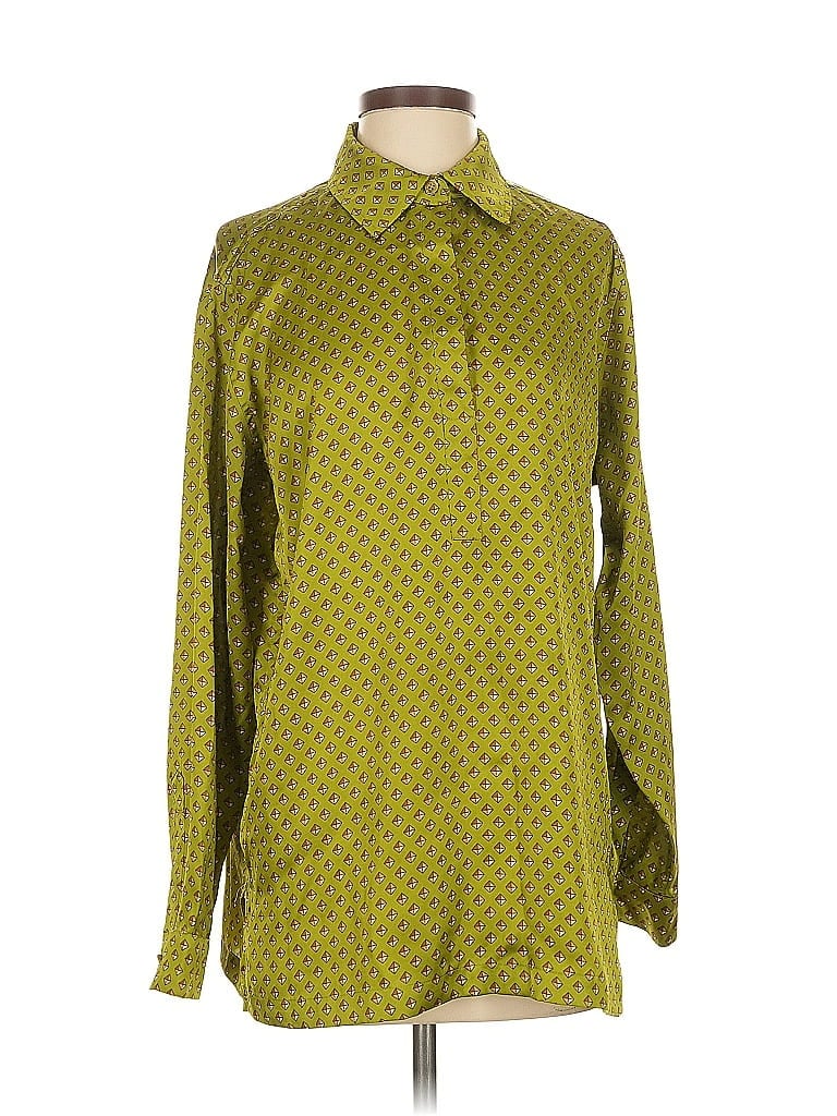 Pre-owned Michael Michael Kors Long Sleeve Blouse In Green