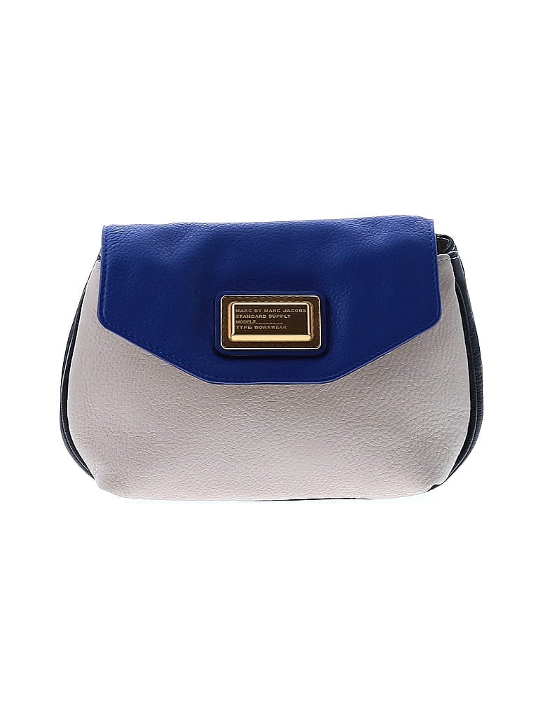 Marc by Marc Jacobs 100% Leather Color Block Blue Tan Leather Crossbody Bag One size - photo 1