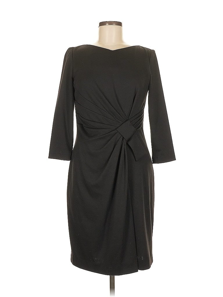 David Meister Solid Gray Black Cocktail Dress Size 6 - photo 1