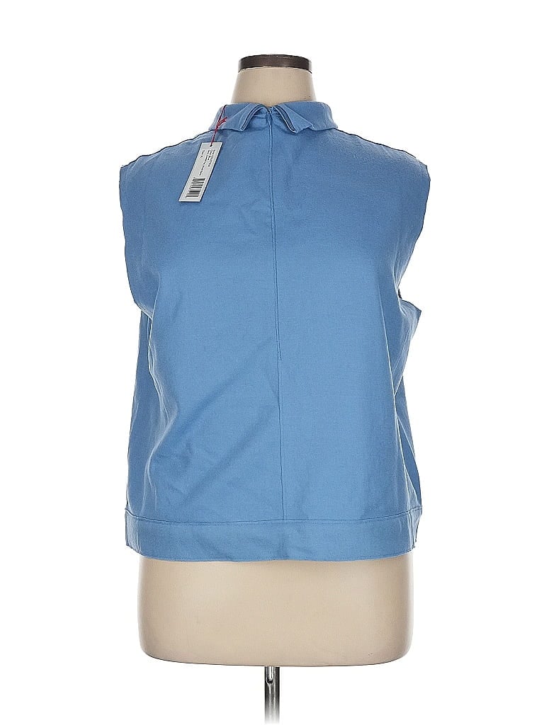 Frances Valentine 100% Wool Blue Sleeveless Blouse Size XL - photo 1