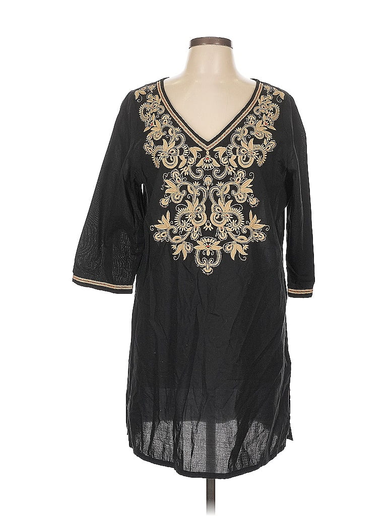 Soma 100% Cotton Black Casual Dress Size L - photo 1
