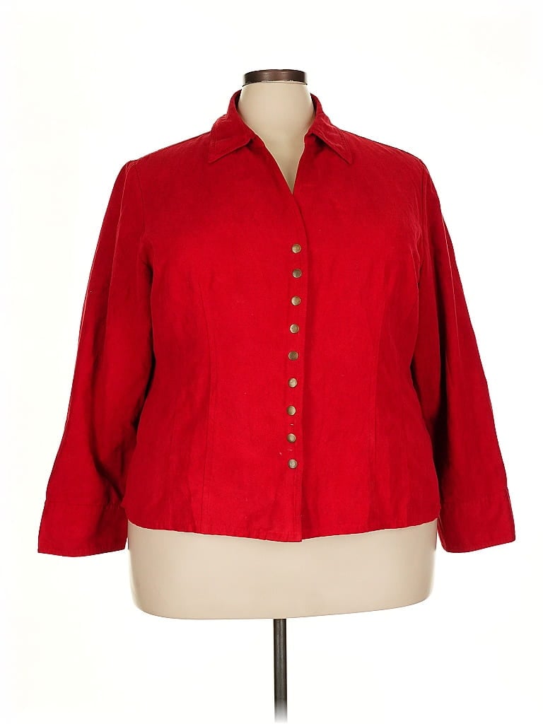 Pre-owned Cato 3/4 Sleeve Blouse In Red