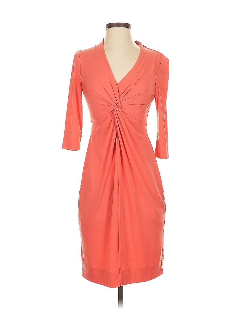 Donna Ricco Solid Orange Cocktail Dress Size 2 - photo 1