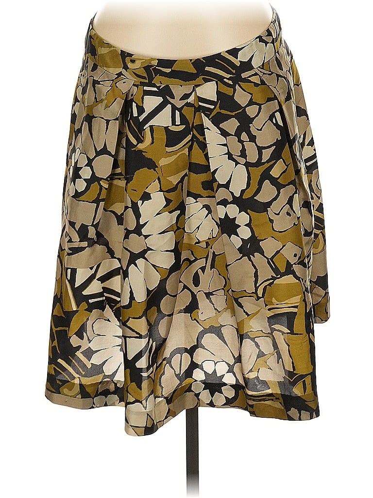 Pre-owned Jigsaw Silk Skirt In Gold