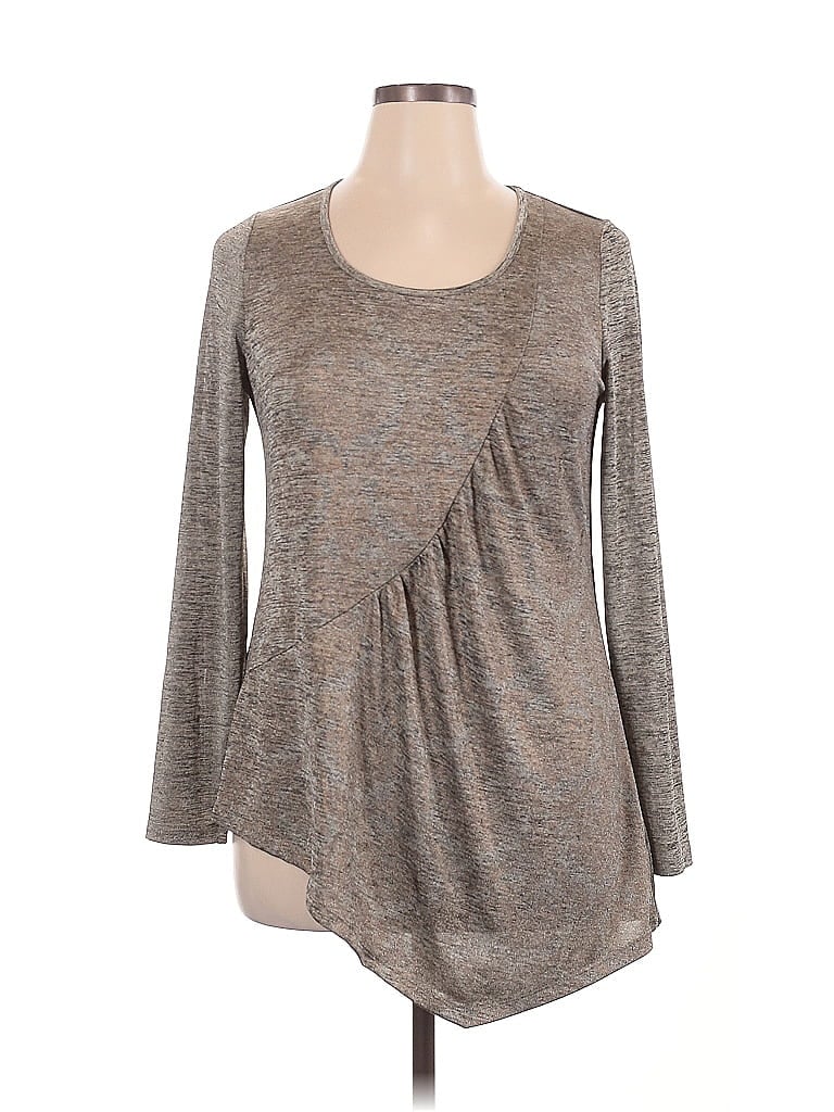 One World Gray Long Sleeve Top Size L - photo 1