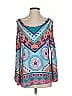 Pink Owl 100% Polyester Teal Long Sleeve Blouse Size S - photo 1