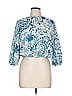 Elan 100% Cotton Blue Teal 3/4 Sleeve Blouse Size L - photo 1
