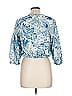 Elan 100% Cotton Blue Teal 3/4 Sleeve Blouse Size L - photo 2