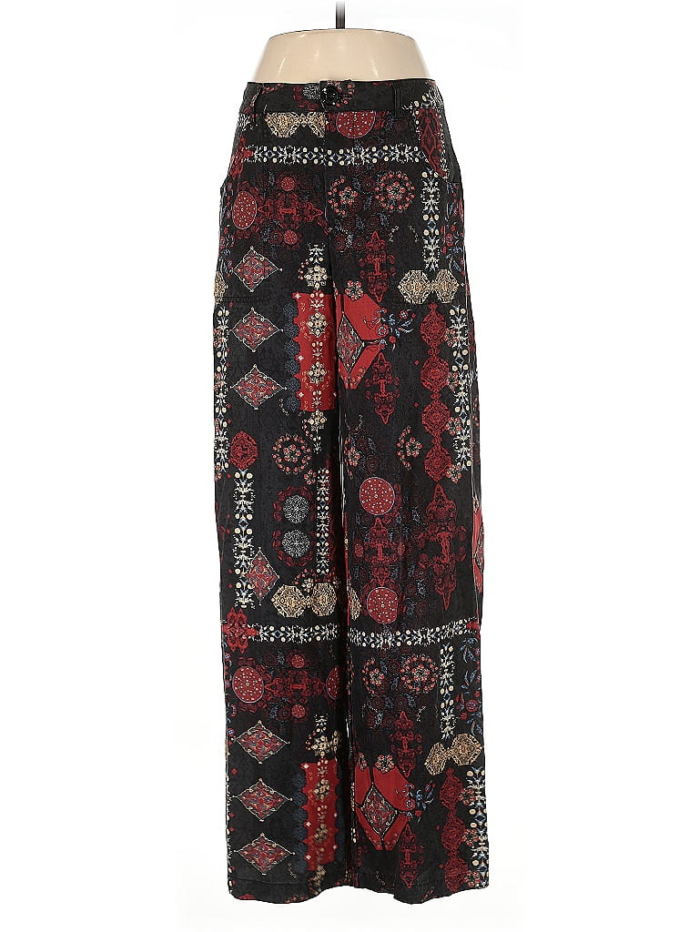 Desigual Paisley Red Casual Pants Size EU 38 / US 8 - photo 1