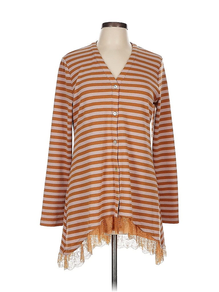 LOGO by Lori Goldstein Brown Long Sleeve Top Size L - photo 1