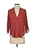 Lush 100% Polyester Burgundy Orange 3/4 Sleeve Blouse Size S - photo 1