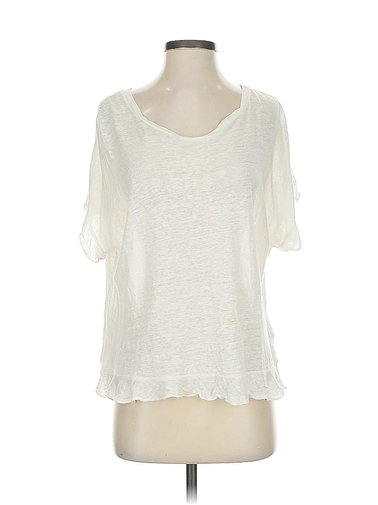 Eri + Ali 100% Linen Ivory Short Sleeve Top Size S - photo 1