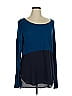 Meadow Rue Color Block Blue Long Sleeve Top Size XL - photo 1