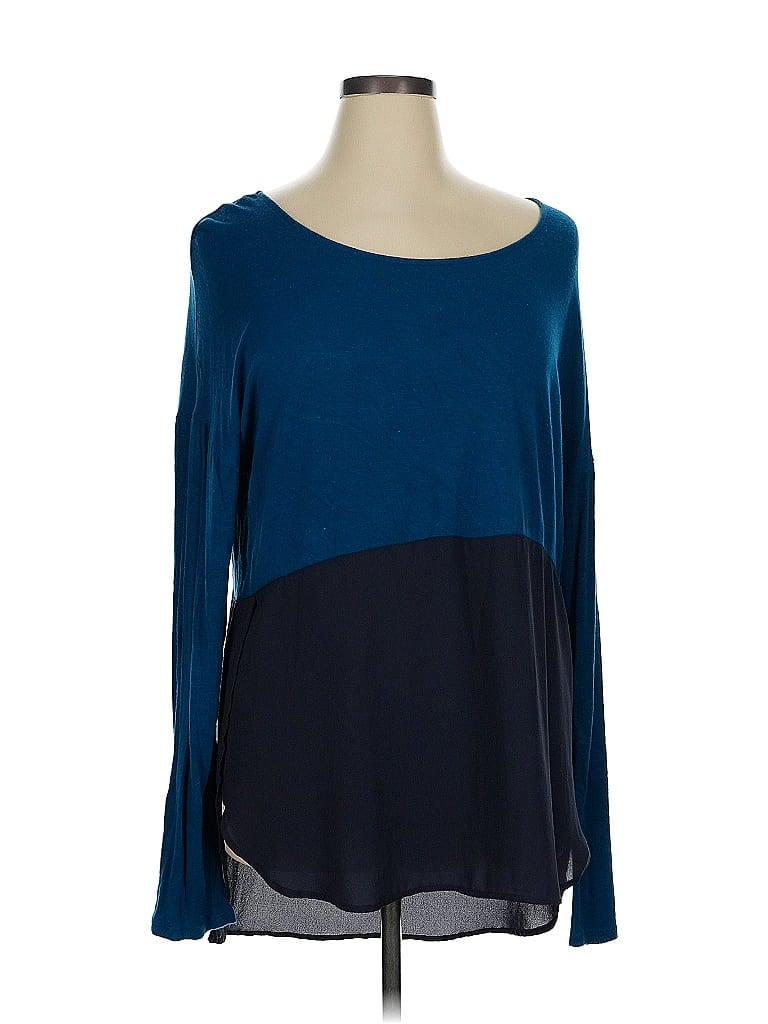 Meadow Rue Color Block Blue Long Sleeve Top Size XL - photo 1