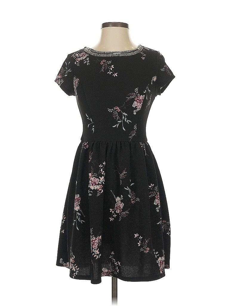 Xhilaration Floral Black Casual Dress Size S - photo 1
