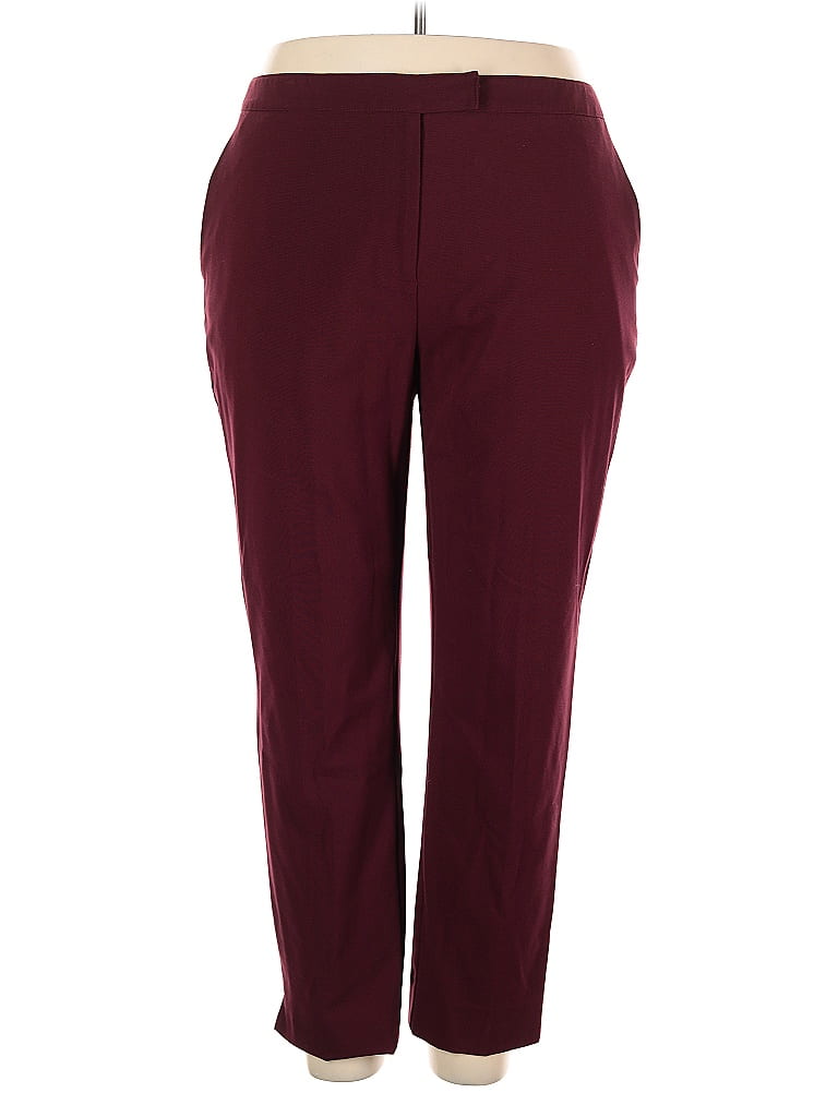 Susan Graver Solid Burgundy Casual Pants Size 20 - photo 1