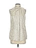 Worth 100% Linen Silver Sleeveless Button-Down Shirt Size 4 - photo 1