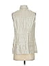 Worth 100% Linen Silver Sleeveless Button-Down Shirt Size 4 - photo 2