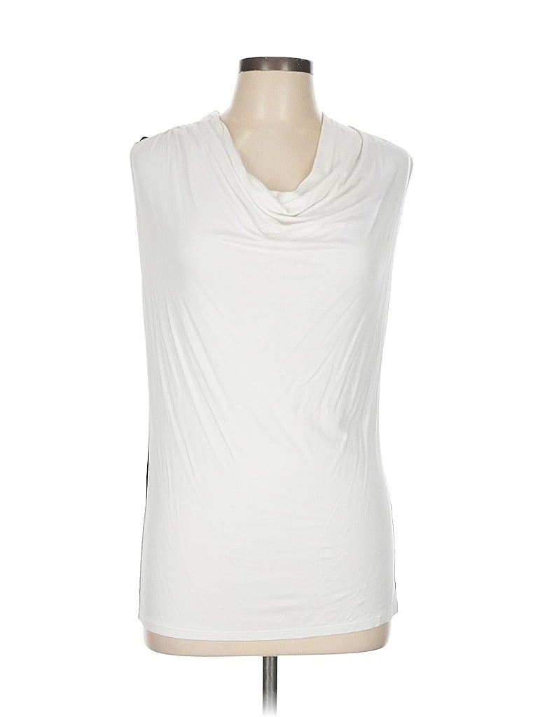 Bisou Bisou Color Block White Sleeveless T-Shirt Size M - photo 1