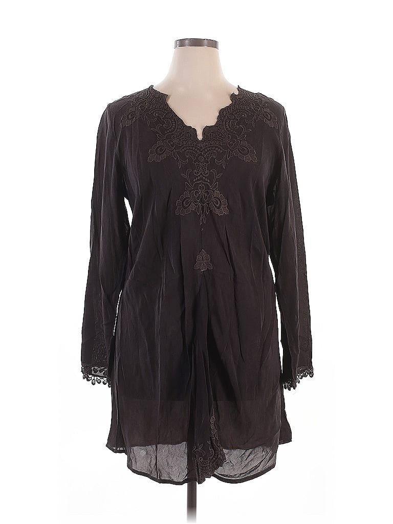 Johnny Was 100% Cupro Brown Casual Dress Size XL - photo 1