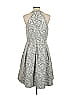 David Meister 100% Acetate Paisley Gray Cocktail Dress Size 12 - photo 2