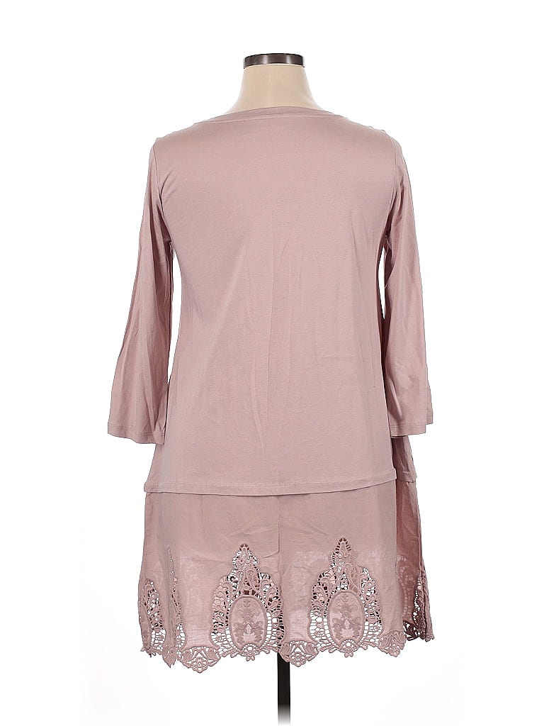 LOGO by Lori Goldstein Pink Gray Casual Dress Size L - photo 1