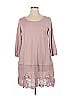 LOGO by Lori Goldstein Pink Gray Casual Dress Size L - photo 2