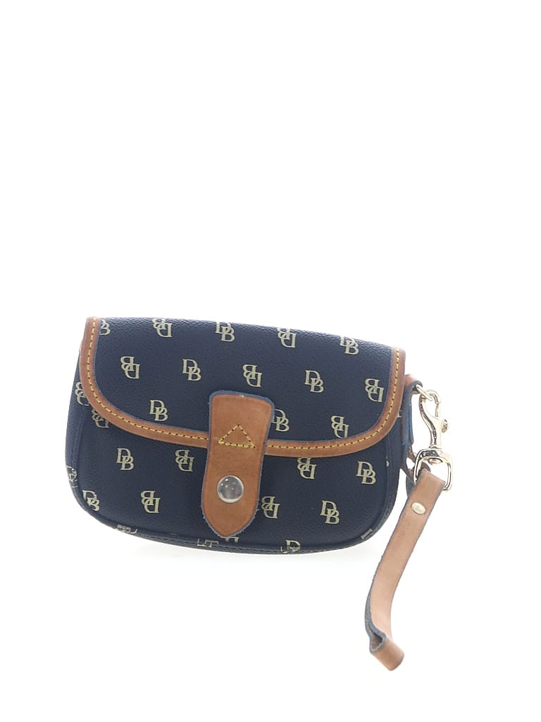 Dooney & Bourke Blue Black Leather Wristlet One size - photo 1