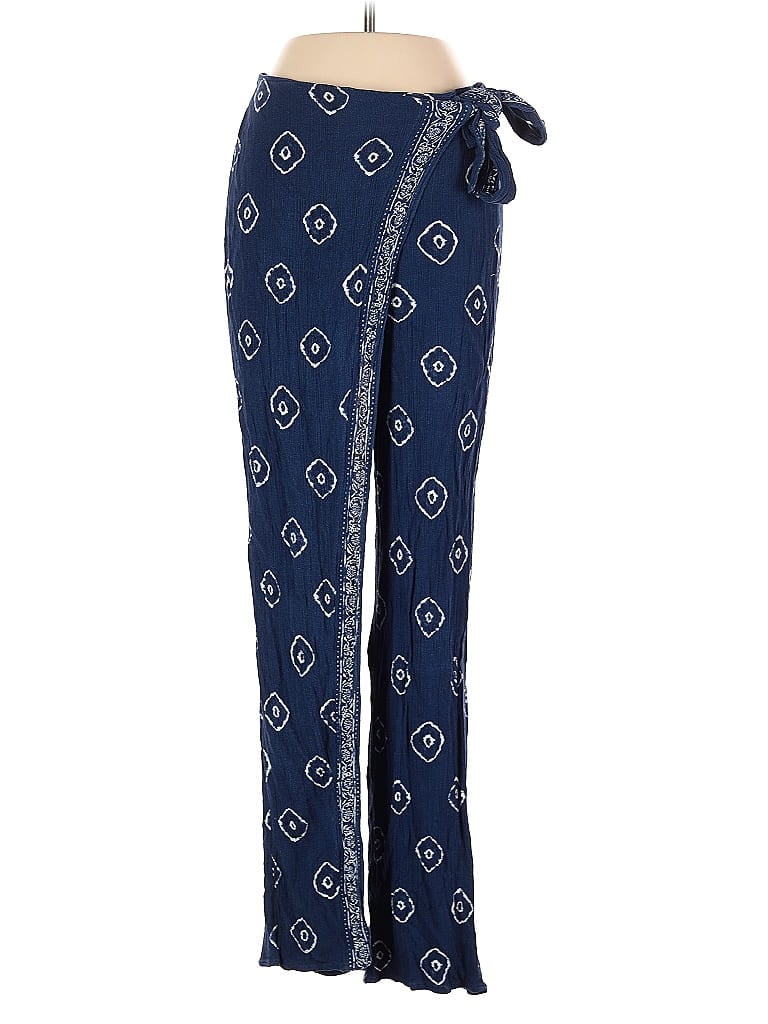 Pull&Bear Paisley Blue Casual Pants Size S - photo 1