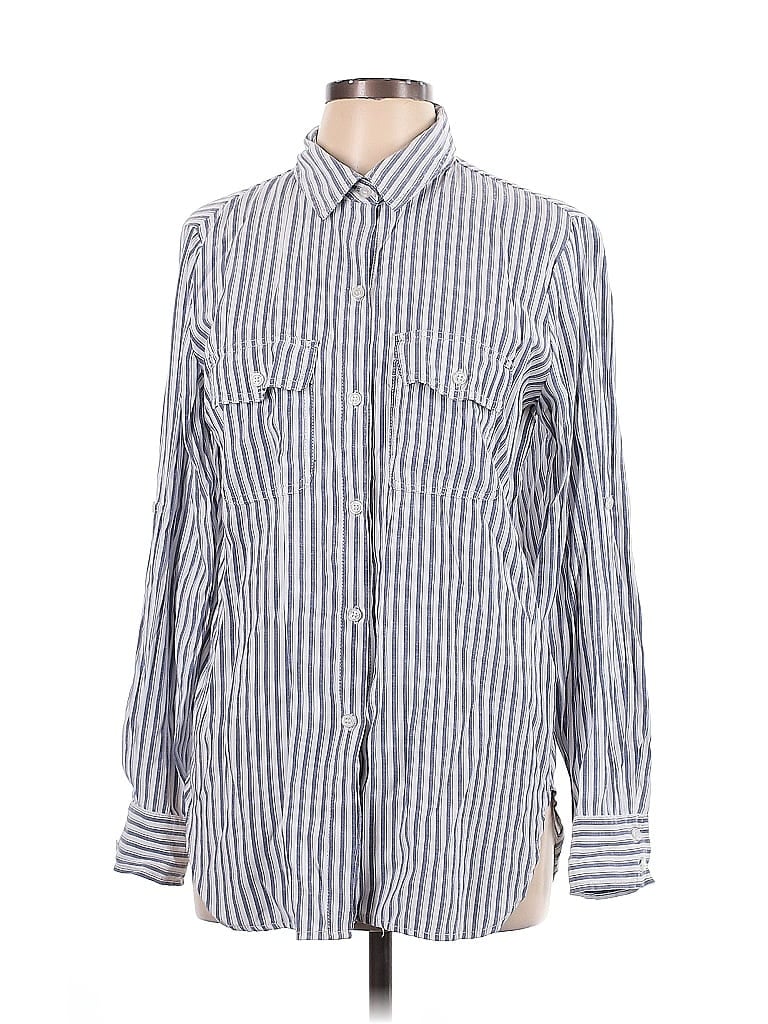 Pre-owned Max Studio Long Sleeve Blouse In Blue