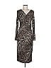 Lafayette 148 New York Animal Print Brown Cocktail Dress Size 8 - photo 1