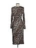 Lafayette 148 New York Animal Print Brown Cocktail Dress Size 8 - photo 2