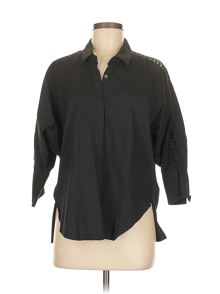 itmichaa Black 3/4 Sleeve Button-Down Shirt One size - photo 1