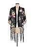 Lucky Leaves 100% Polyester Black Kimono Size M - photo 1