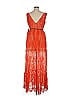 ML Monique Lhuillier 100% Polyester Orange Cocktail Dress Size 16 - photo 2