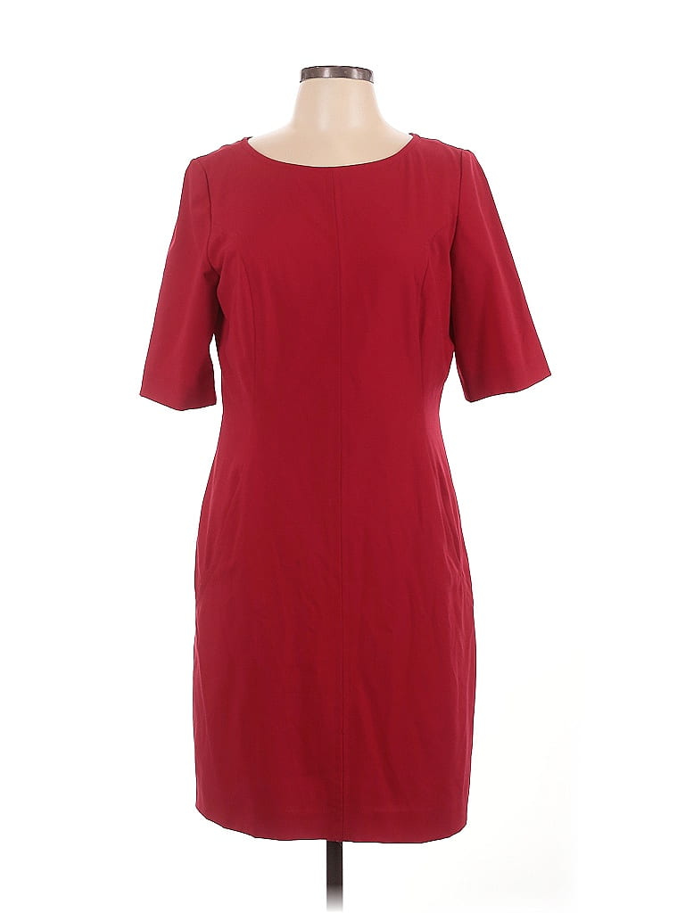 Tahari by ASL Solid Burgundy Red Casual Dress Size 12 - photo 1