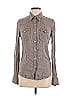 True Religion 100% Rayon Tweed Gray Brown Long Sleeve Button-Down Shirt Size M - photo 1