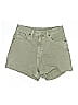 &Denim by H&M Solid Green Denim Shorts Size 6 - photo 1