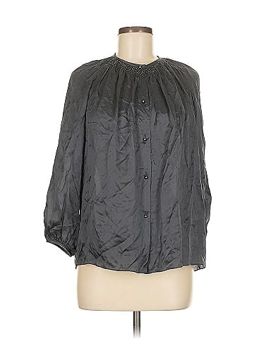 Magaschoni Long Sleeve Silk Top (view 1)
