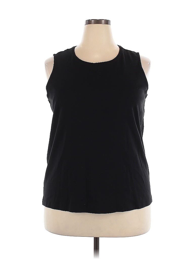 Cj Banks 100% Cotton Black Sleeveless T-Shirt Size 2X - photo 1