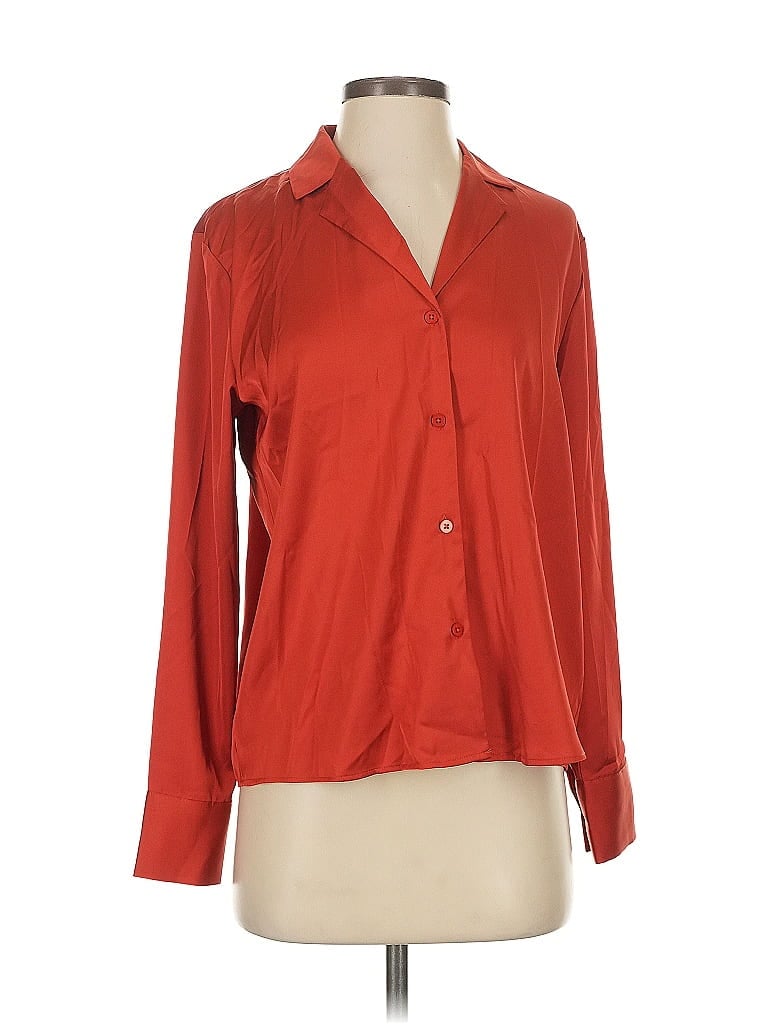 Pre-owned Rachel Rachel Roy Long Sleeve Blouse In Red
