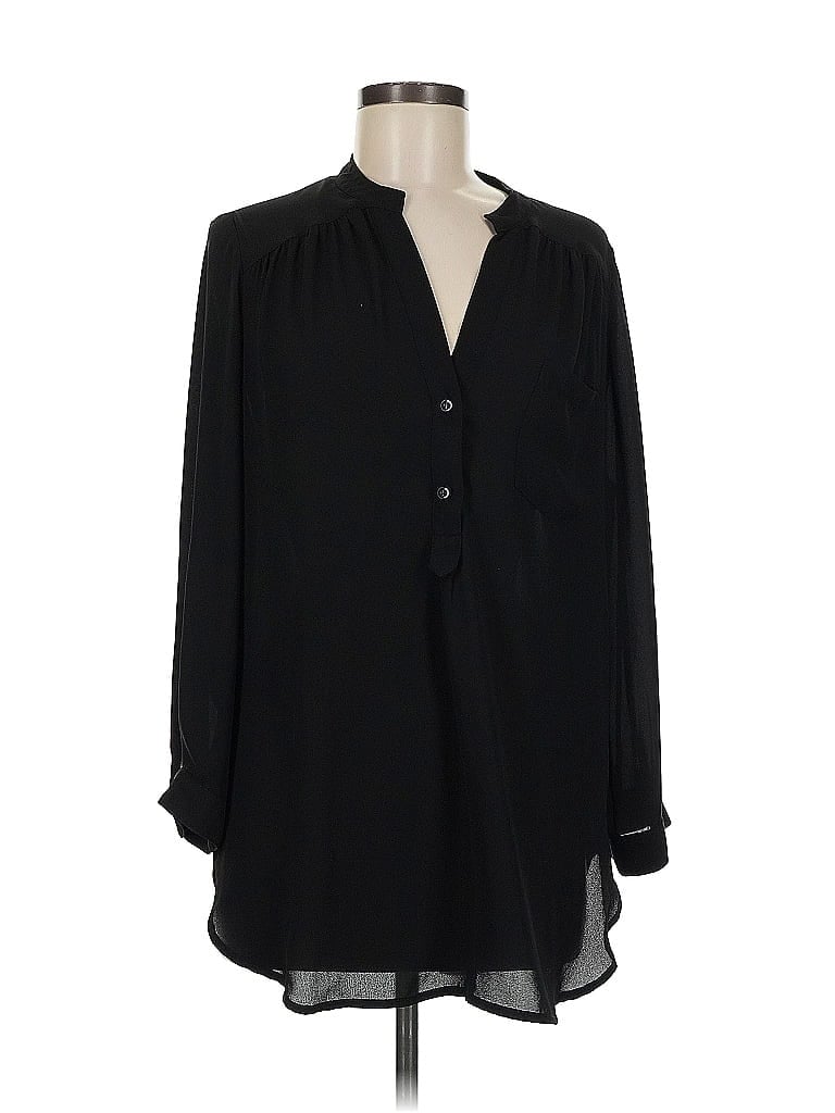 Pre-owned Pleione Long Sleeve Blouse In Black
