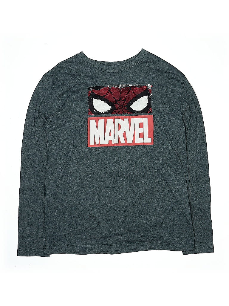 Marvel Gray Long Sleeve T-Shirt Size 10 - photo 1